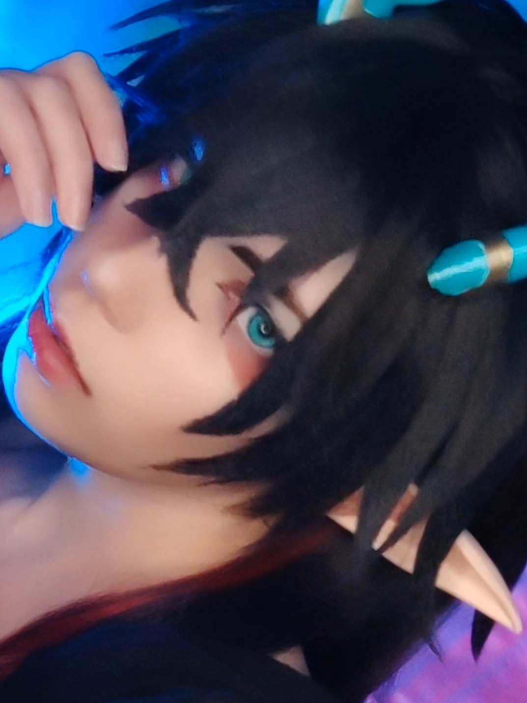 Dan Heng Imbibitor Lunae wig and makeup test 🐉 #HonkaiStarRail #honkaistarrailcosplay #danheng #danhenghonkai #danhengcosplay #imbibitorlunae #danfeng 