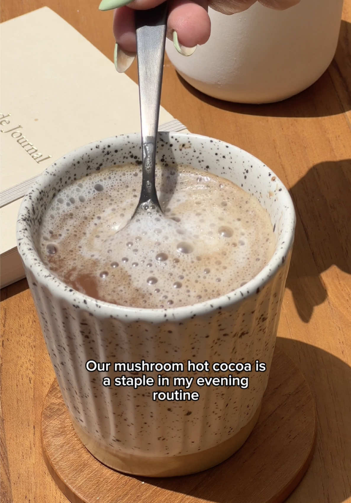 Here’s why I can’t live without my RYZE Mushroom Hot Cocoa 💤 🍄  Level up your bedtime routine with one scoop of this sweet and creamy goodness 🙌 #mushrooms #fyp #trending #tastetest #hotcocoa #fallaesthetic #mushroomhotcocoa #melatonin 