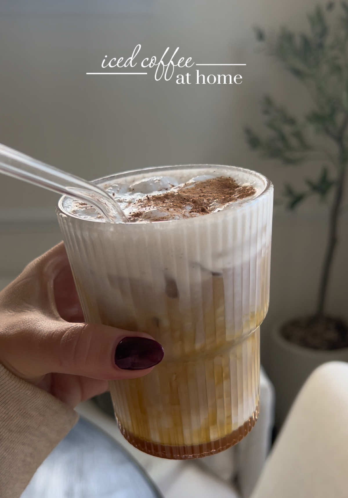 something about making my own aesthetic coffee at home brings me sm joy 🤎🧋☕️ #coffeetiktok #coffeeathome #icedcoffee #fyp 