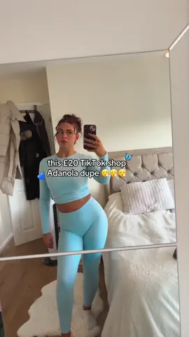 and theyve got rid of the line at the front so you can make them high waisted slay xxx #fyp #foryou #adanola #adanoladupe #skimsdupe #tiktokmademebuyit #TikTokShop #tiktokshopclothes #tiktokshopoutfit #blueoutfit #bluegymset #gymset #gymoutfit 