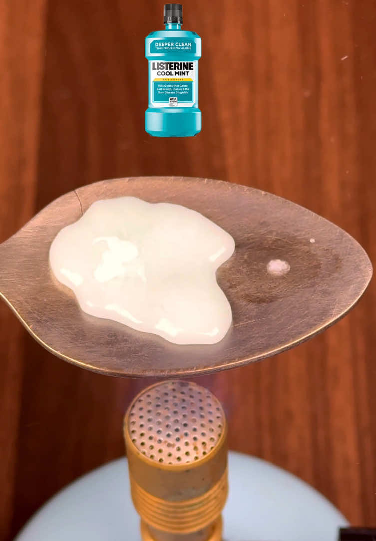 Hot Spoon vs Listerine #Science #experiment #asmr #hotspoonvs #fyp #usatitkok