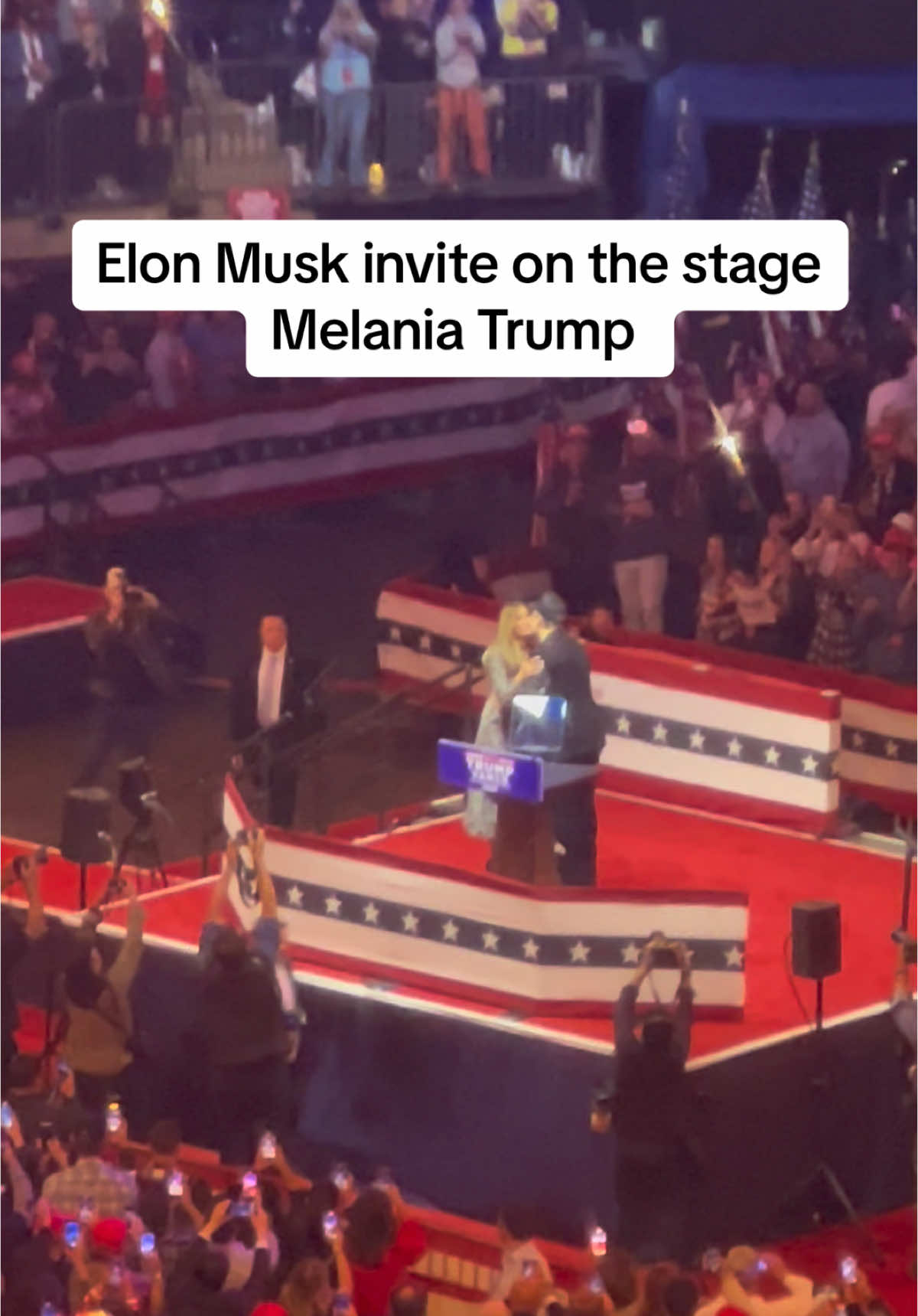 Elon Musk invite on the stage Melania Trump #melania #melaniatrump #trump #donaldtrump #uselection #trumprally #madisonsquaregarden #usa 