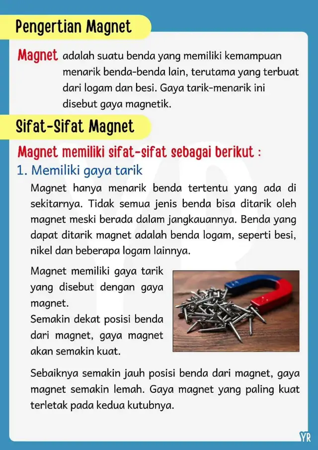 Rangkuman Materi IPAS Kelas 5 BAb 3 Magnet #fyppppppppppppppppppppppp  #modulajarkurikulummerdeka  #sd  #Anakindo