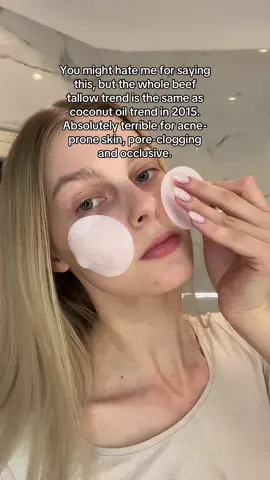 There is no scientific evidence that beef tallow cures acne! I reat my case. #acne #acneproneskin #beeftallow #coconutoil #skincare #unpopularopinion #hottake 