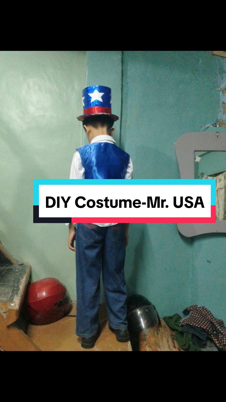 DIY Costume of Mr. USA | As a mother dapat maging creative ka para sa anak mo, proud sayo twin-sis! #proud #usa #costume #school #activities #DIY @Boss jobs react atbp @Lolo Lando @CHAZLIAH @JNale 