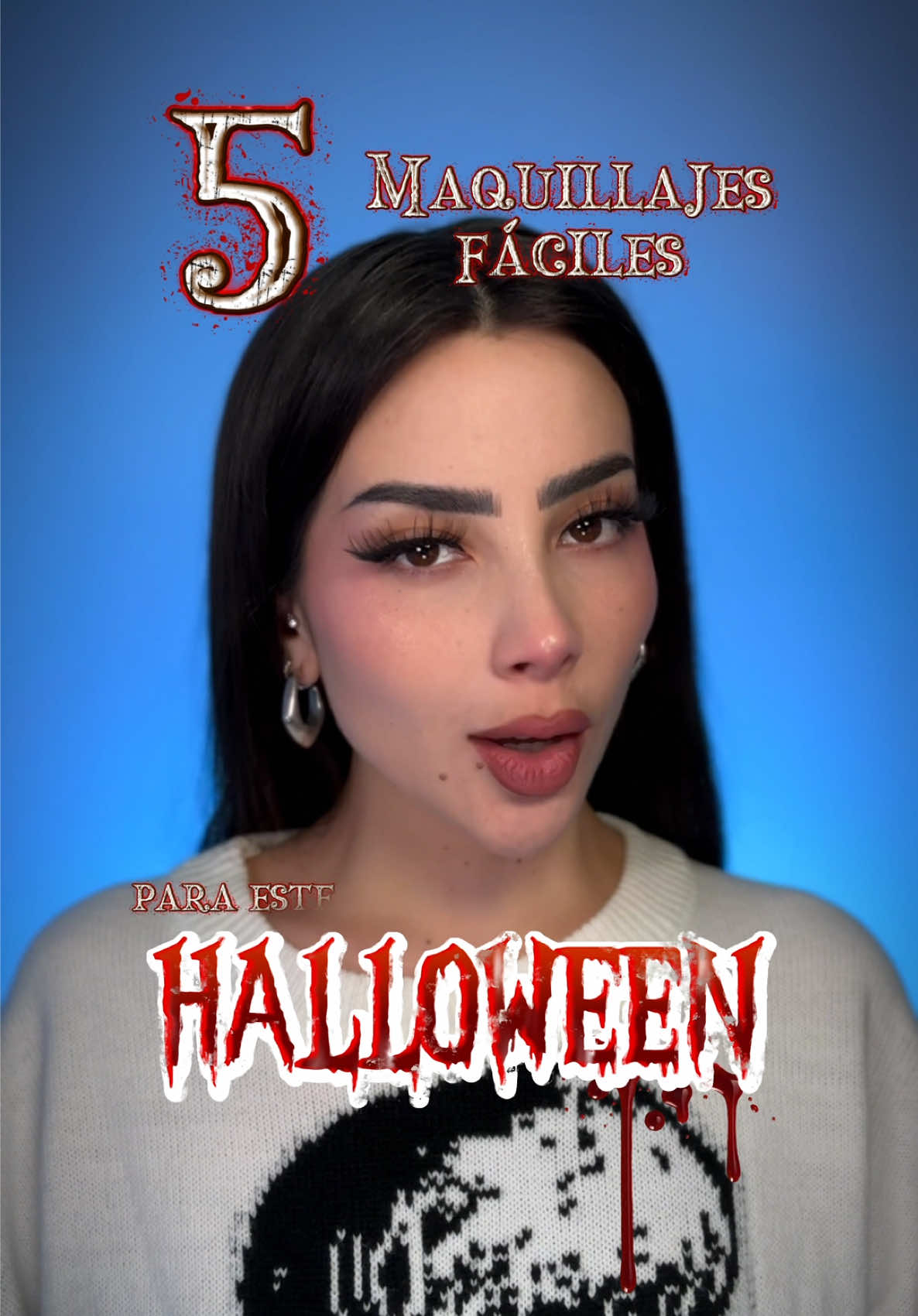 Maquillajes faciles para usar este halloween 🩵🎃 #parati #fypシ 