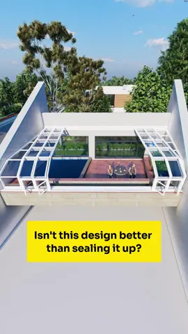 Isn’t this design better than sealing it up?#foru #retractableroof #UK #tinyhousetour #terrace #backyard #ourdoorrestaurant #greenhouse #swimmingpool #cover #design #louvre #canada #dohaqatar #america #England #sunroom #fyp #perfabricatedbuilding #singaporean 