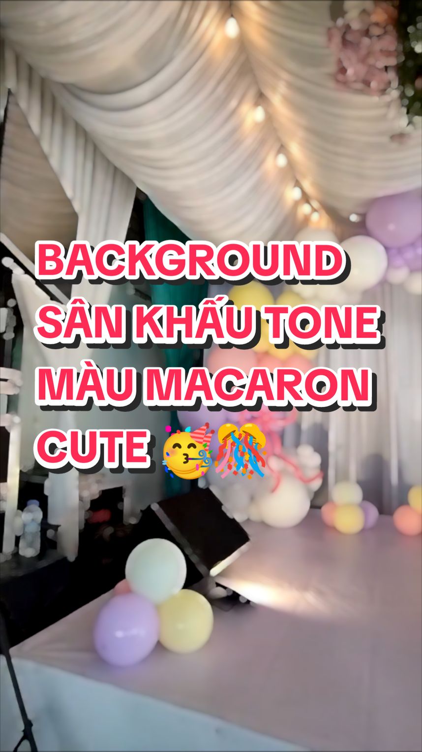 Background sân khấu tone màu macarộn siêu xinh, ngọt ngào🎊🥳 #maikaparty #bóngbay #decoration #khaitruong #fullmonth #daythang #thoinoi #sinhnhat #decor #background #party #hoabongnghethuat 