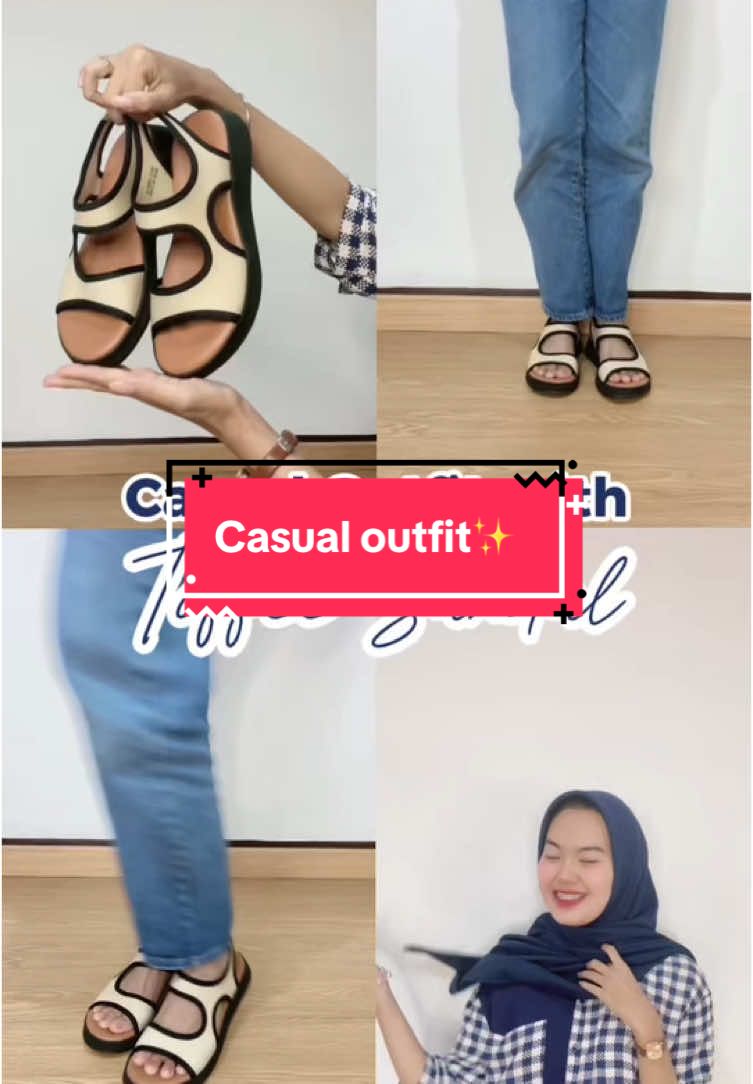Casual look pake Toffee sandal ok bangettt😍😍😍  #bebob #bebobshoes #JelajahLiburan #rekomendasisandalwanita #shoes #sandalwanita #tiktokshop #xyzbca #sepatuwanita #tiktokviral #fyp #shoescollection #fashion #style 