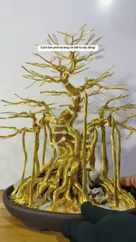 Cách làm cây bonsai thủ công từ dây đồng. #câycảnhbonsai #handmade #câyphongthuỷ #bonsaitree #nghethuat 