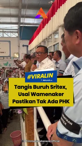 Pemerintah melalui Kementerian Ketenagakerjaan memastikan bahwa tidak ada Pemutusan Hubungan Kerja (PHK) bagi buruh atau pekerja PT Sri Rejeki Isman atau Sritex usai dinyatakan pailit oleh Pengadilan Niaga Semarang, Jawa Tengah. Kepastian itu langsung disampaikan Wakil Menteri Ketenagakerjaan Immanuel Ebenezer Gerungan alias Noel yang melakukan kunjungan langsung ke Sritex, pada Senin (28/10/2024). 🎥Tiktok/immanuelebenezerofficial #viral #sritex #phk #infojateng #menteriketenagakerjaan #akuratco 