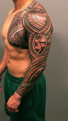 #guam #guahan #hafadai #polynesian #micronesian #filipino #pinoy #fullsleevetattoo #chesttattoo#polymix #bobmarley 