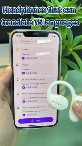 ✨✨ These open earbuds Translate up to 75 different laguages! Absolutely awesome!#fyp#foryou#usa_tiktok#ttshop#tiktokmademebuyit#viral#gifts