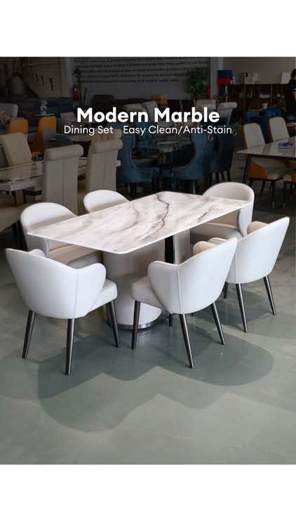 ✨Modern Marble Dining Set✨ 6 Seaters  Dining set yang sesuai untuk rumah yang mahukan gaya yang minimalist🤩 Dapatkan cepat!!! #perabotbahagia #bahagiafurniture #fypageシ #fypage #tiktokshop #perabot #ruangmakan 
