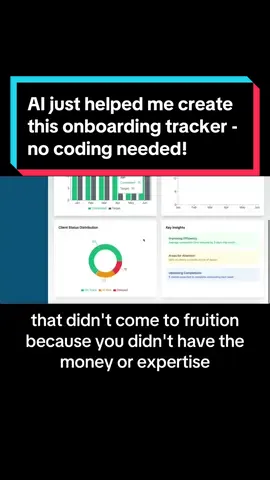 No-code tools have changed the game!  I created this onboarding tracker in under an hour - no technical skills needed.  Just the right prompts and a dash of ambition.  Want the exact steps? Check out the comments!  #NoCode #AIProductivity #BuildWithAI #B2BSoftware
