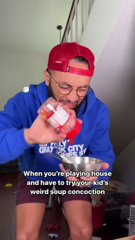 We love our tiny chefs! 😅 What was a recipe your kid invented for you to try? #parents #kids #parentmeme #funny #dads #dadtok #dadsoftiktok
