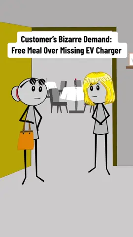 Customer’s Bizarre Demand: Free Meal Over Missing EV Charger  Audio credit: @Sassyserver0529  #managersbelike #manager #worklife #corporatelife #corporate #corporateamerica #customerservice #reception #veronica #faith #animation #fyp #usa🇺🇸 