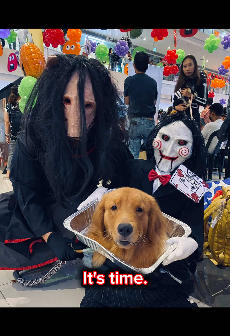 Its time....to play a game with @McDuffy Co. 🩸⛓️🦵💪🏻👹 Pet at your own risk  #McDuffyHalloween #fypシ゚viral #sawmovie #sawcostume #halloweencostume #scary #goldenretriever #fyppppppppppppppppppppppp #fyp #spooky #dog #dogsoftiktok 
