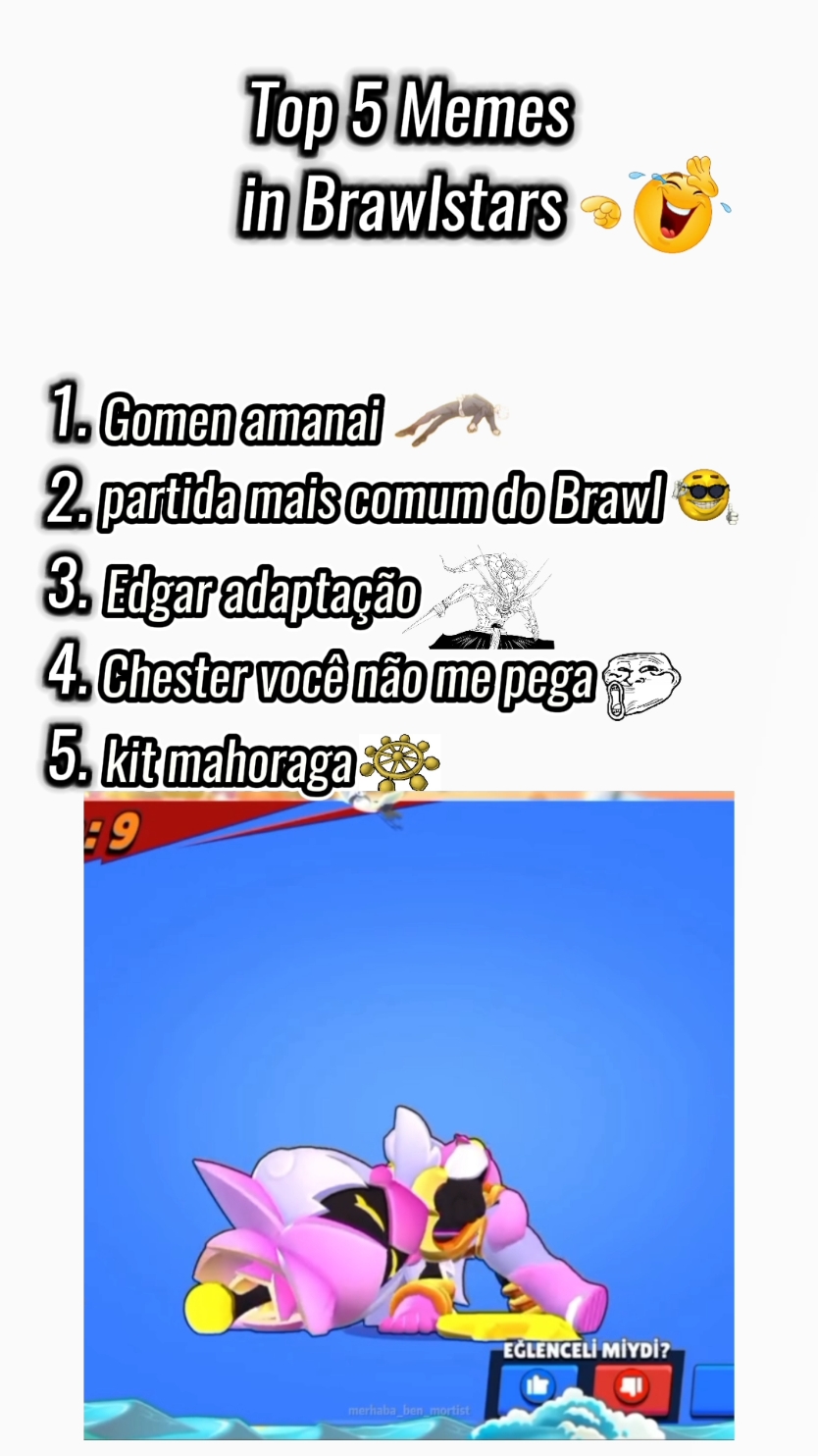 top 5 melhores memes de Brawl Star  #edit #trendy #viral #brawlstars #tentenãorir #meme #top 