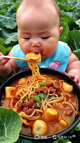 Hungry Baby Eating Thai Noodles And Seafoods🔥ASMR #reelsvideo #comedy #shortvideo #reels #viral #trending #funny #viralvideo #shorts #short #tiktok #foryoupage #foryou 