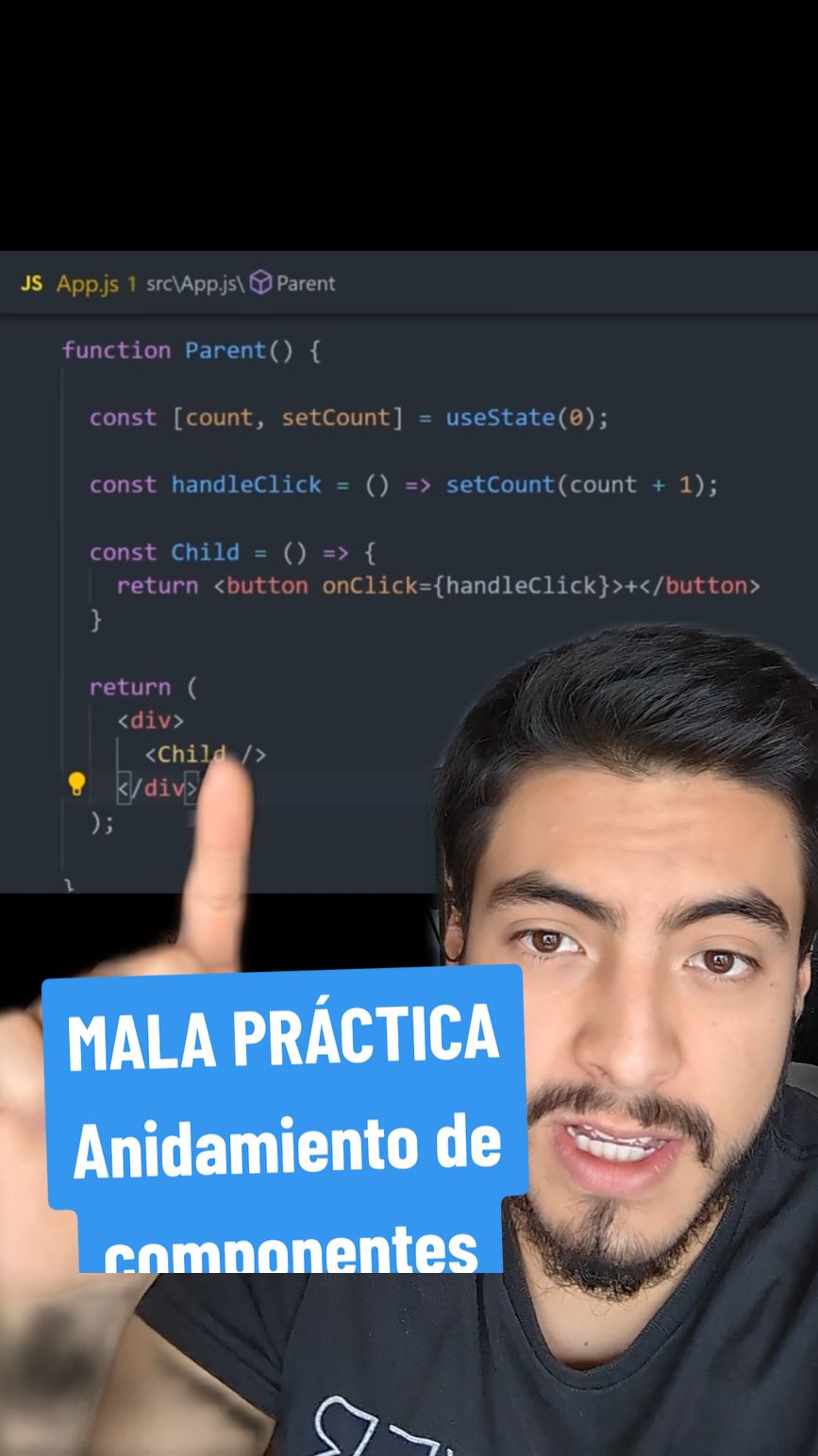 Antipatrones de React | Malas prácticas en React | Código espagueti en React | Evita cometer estos errores cuando programes en React #react #codigo #programacion #frontend #greenscreen 
