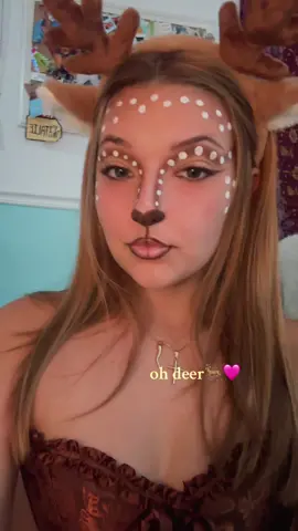 🦌🩷  #fyp #deer #halloween #costume #corset #halloweekend #grwm #deermakeup #deercostume 
