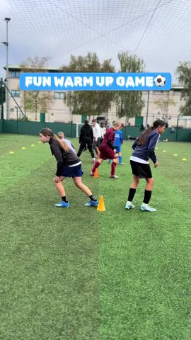 Fun Warm Up Drill⚽️ First player to touch the middle cone wins. All about reaction and agility.  1. Run to your cone and back 2. Run around your partners cone then into the middle 3. Run around your partners cone and your cone then into the middle #football #Soccer #footballtraining #soccertraining #footballdrills #soccerdrills #footballer #baller #footballcoaching #footballskills #fyp #foryoupage #viral #fun #fungame #warmup #warmupgame #funwarmup #funwarmupgame #ribeirocoaching