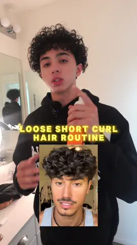 Loose Short Curl Routine🫡 #loosecurls #haircare #shortcurlyhair #hairroutine #curlyhairroutine #menscurlyhair #gabezalezz #hairtips 