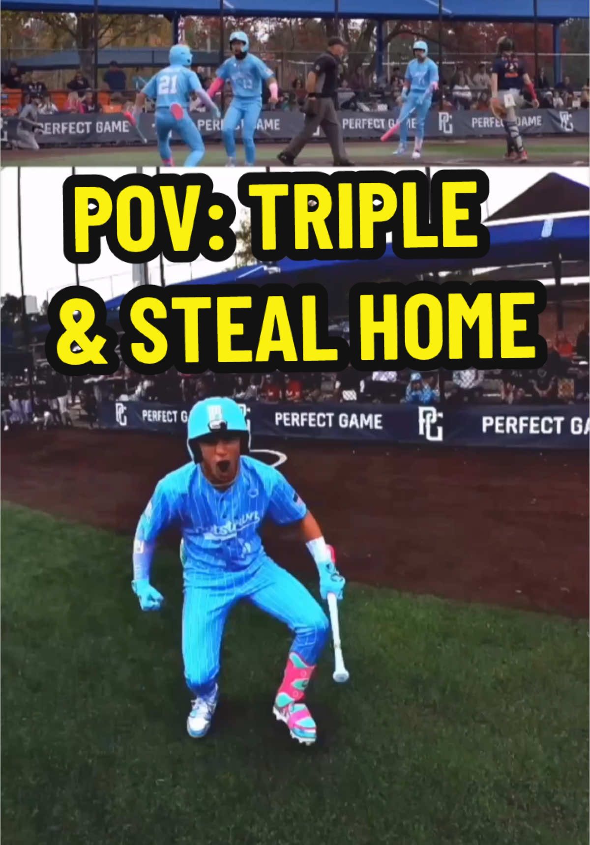 Pottstown POV Triple and Stole Home #fyp #pov #baseball #baseballboys #viral #pottstown #thebullpentraining #veloshades #foryou #omg #MLB #povs #mlb #trending #insta360 