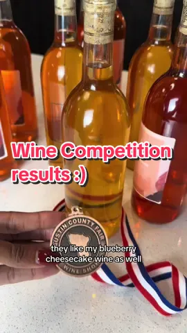 Replying to @jxstxylor My Strawberry Banana wine won Bronze. Judges also enjoyed my blueberry cheesecake wine too. Their feedback was very helpful! 🤩🍷 #blueberry #blueberries #wine 