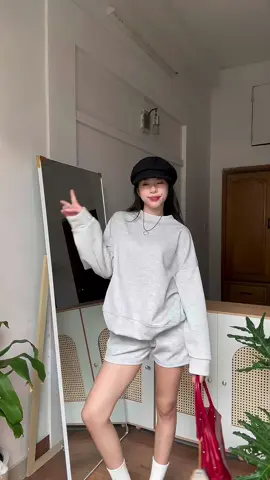 Lạnh này mặc outfit nỉ này vừa ấm lại xinhh áaa chứ #1m68review #setni #aosweater #sweater #quanshort 