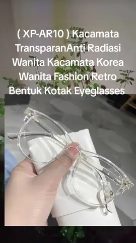 ( XP-AR10 ) Kacamata TransparanAnti Radiasi Wanita Kacamata Korea Wanita Fashion Retro Bentuk Kotak Eyeglasses #kranjangkuning 