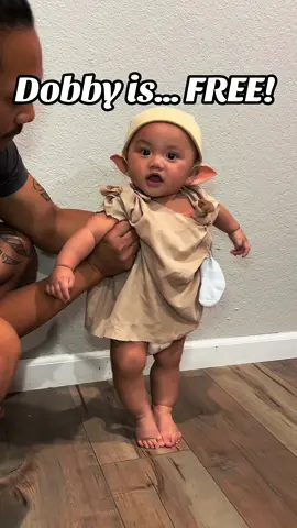 Dobby is a FREE elf! 🤣 #harrypotter #dobby #babyboy #baby #babiesoftiktok #mom #momlife #mama #fyp #family #mylittlelove #funny #harrypottertiktok 