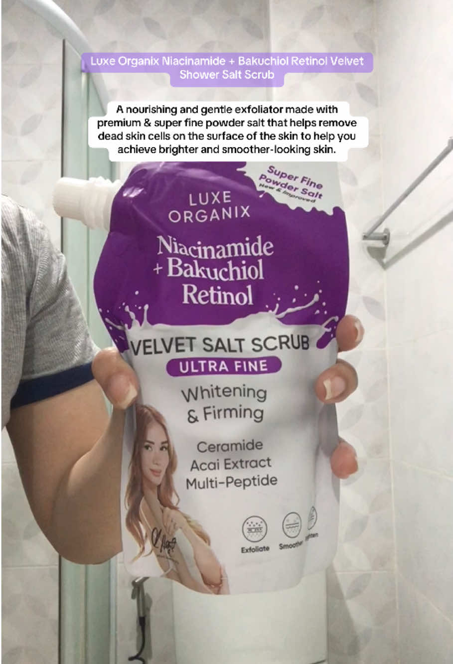 Luxe Organix Niacinamide + Bakuchiol Retinol Velvet ♡ #fyp #luxeorganix #velvetsaltscrub 