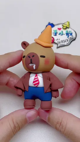 zombibara ⛳️ #clay #crafting #clayart #DIY #shorts #capybara 