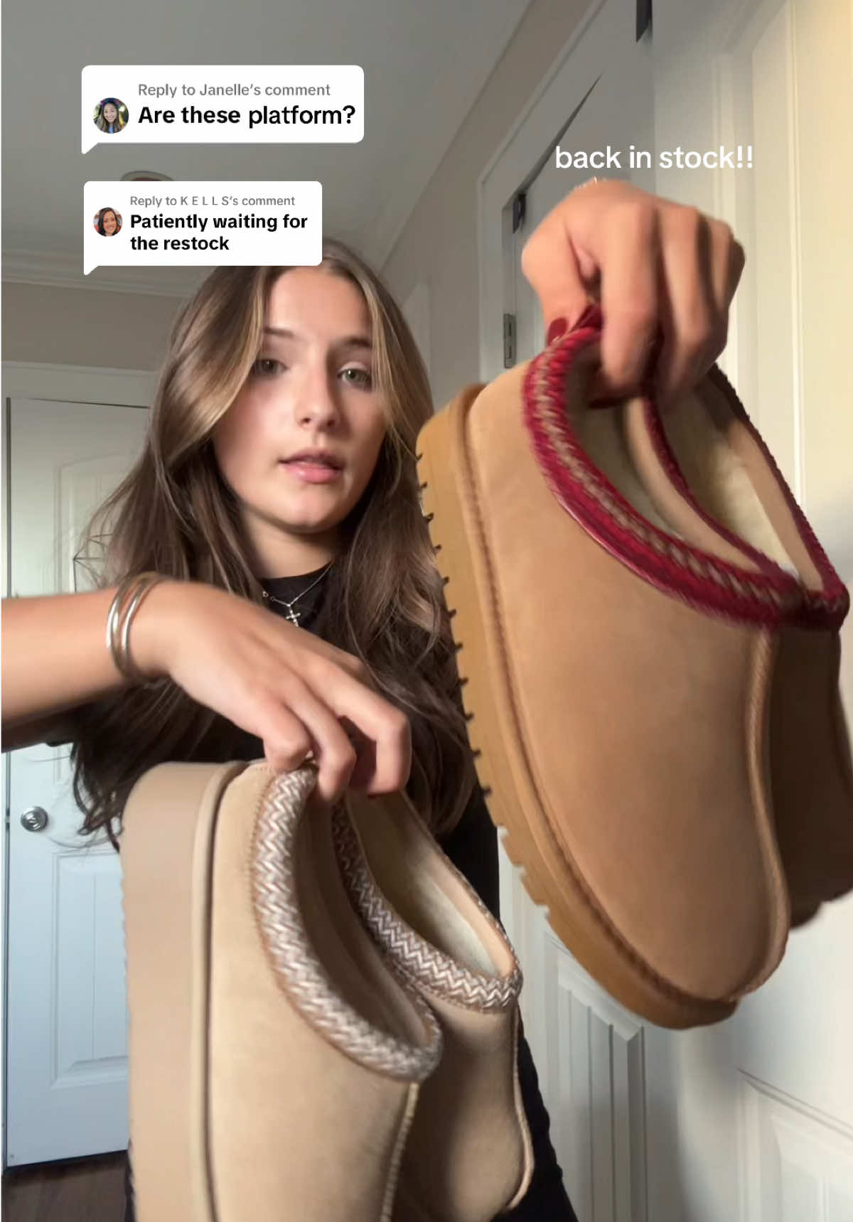 Replying to @K E L L S this is them side by side  🫶🍂✨💗 #evellyhootd #slippers #platformslippers #platformvsnotplatform #wintershoes #evellyhootdwinter #backinstock #fallfinds #fallshoes #OOTD #TikTokShop #tiktokshopfinds #tanslippers  #evellyhootdboots #evellyhootdclogs #affordablefallshoes #affordablefinds 