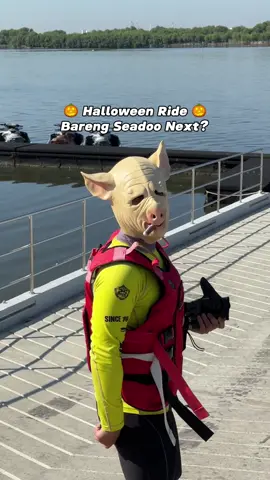 Ada yang tau gua pake kostum apa? 🤣🌊 #halloween #jetski #seadoonext