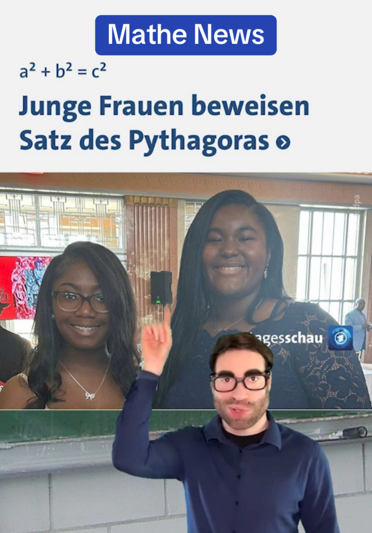 Das gibt eine 1🫵 Die 500$ Preisgeld haben sie natürlich bekommen🤑 #fürdich#mathe#satzdespythagoras#pythagoras#news#