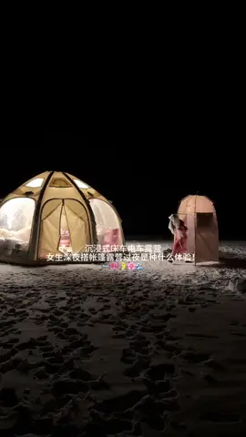 沉浸式床车露营女生深夜搭帐篷露营过夜 老婆们~ 今天开着纯电车/床车去雪山脚下露营了! 被我开着暖风机带着五只猫在外面露营造了3天2 晚~ X 毫无电量焦虑#softcar #homecar #cat #VLog #camping #snow
