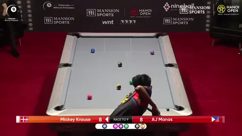 Bản lĩnh thần đồng AJ Manas vơi pha sút tê và đi hình đóng hòm Chuột Mickey!!! #vietnambilliardspromotion #billiards #HanoiOpenPool #WNT #major #vietnam #matchroompool