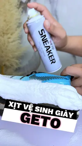 Xịt tạo bọt vệ sinh giày GETO. giúp đôi giày sạch sẽ khô ráo chỉ trong vòng 5 phút #geto #vesinhgiay #vesinhgiaygeto #cuty #cutyreview