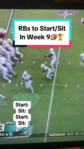 RBs to Start & Sit in Week 9🏈🏆 #nfl #nflfootball #nflcontent #fantasyfootball #fantasycontent #fantasystartsit #fantasyrbs #nflconvo