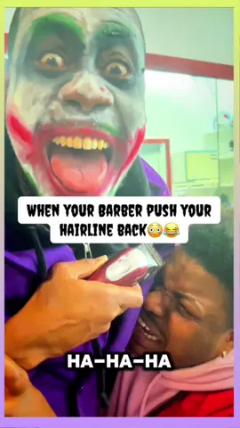 When your barber push your hairline back🃏w/ @Aj 🎬 #joker #recedinghairline #jacknicholsonjoker #halloween2024 #barbershop 
