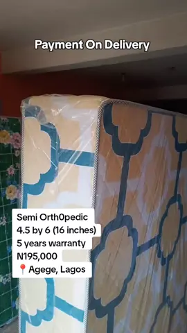 Brand New  Semi Orth0paedic Mattress With 5 years warranty  4.5 by 6:  (16 iches) Price:  N195,000 Location: Agege, Lagos    We deliver within Lagos and  We accept payment on delivery Call/watsap: 0811-947-8612 #trending #mattress #fyp #lagos 