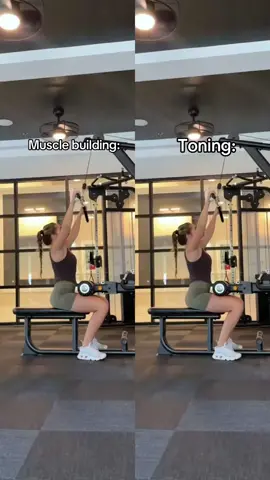 Spot the difference 🕵️‍♀️  Confused? Don’t worry, I’ll explain👇🏼 They’re the same thing…  Workouts that build muscle: 💪🏼 strength training program with progressive overload  Toning definition: increasing muscle mass while decreasing body fat % 💪🏼 increase muscle mass by building muscle through a strength training program with progressive overload 👇🏼decrease body fat % by eating less than you are burning throughout the day (also known as a calorie deficit) Wait!!! What the heck is PrOgrEssIve OveRlOaD???  No worries: it’s increasing the intensity of your workouts throughout your program… examples of this can include: increasing weight lifted, increasing reps, slowing down tempo, or adding pauses! They are the same!!! The true difference is your NUTRITION and that happens in the kitchen not the gym 🤍  #toning #buildingmuscle #fitnesstips #beginnerfitnesstips 