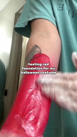 PLZ LET ME KNOW: i have a fashion show the very next day do we think I can still paint my body red lmao @Sunset Makeup 100% profits go to 🍉 #fyp #makeuptest #redfoundation #halloweenmakeup #halloweenmakeuptutorial #sunsetmakeup 