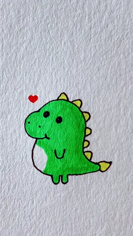How to draw a cute dinosaur 🥰 #howto #otmanartpen 