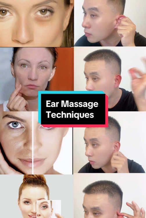 4 ear massage techniques to brighten a tired face#Tiktok #fyp #skincare #naturalbeauty #beauty #antiagingskincare #faceyoga 