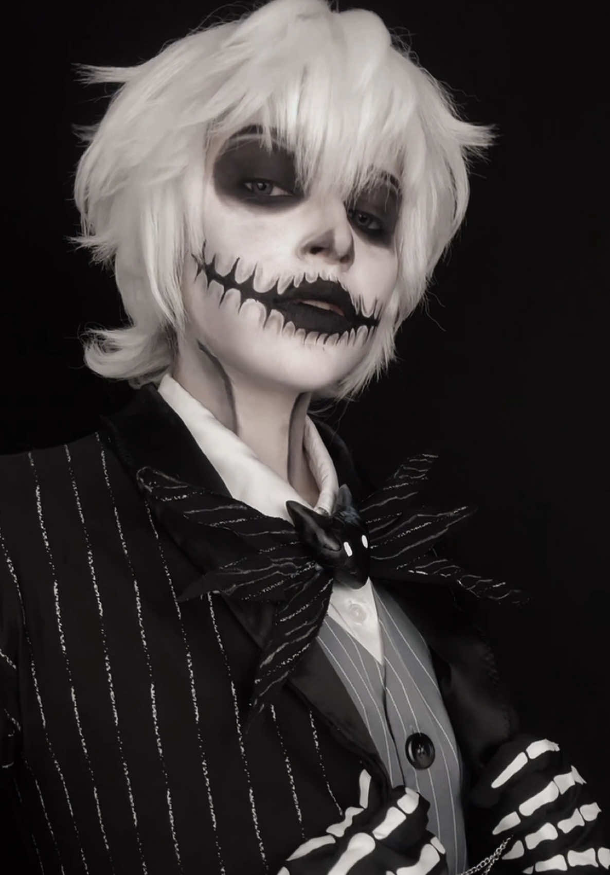 Happy Halloween guys 🎃👑 #jackskellington #halloweenmakeup #halloweencostume #nightmarebeforechristmas #fypシ゚ 