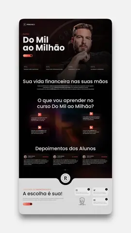 Refazendo Landing Page do @oprimorioco . O que acham? 🤔 #webdesign #webdeveloper #frontend #wordpress 
